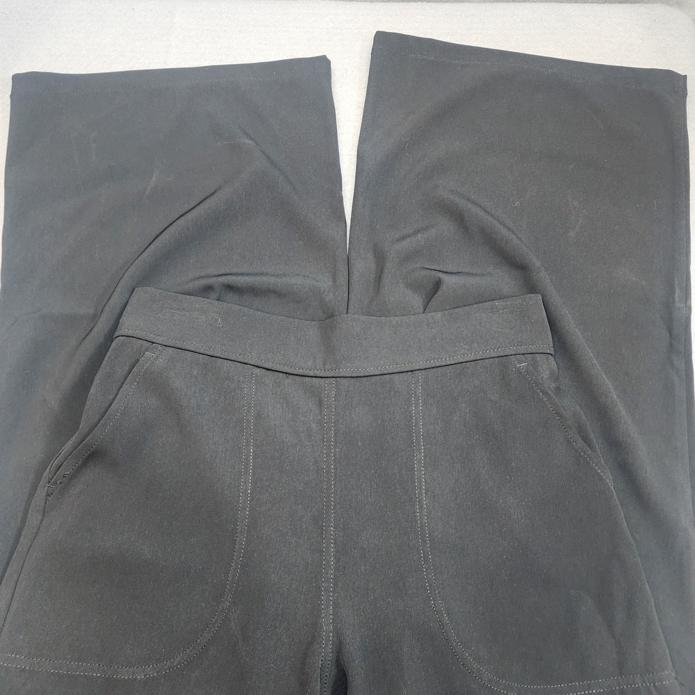 Max Studio London Wide Leg Trousers Black High Rise Seam Detail Womens Size‎ S